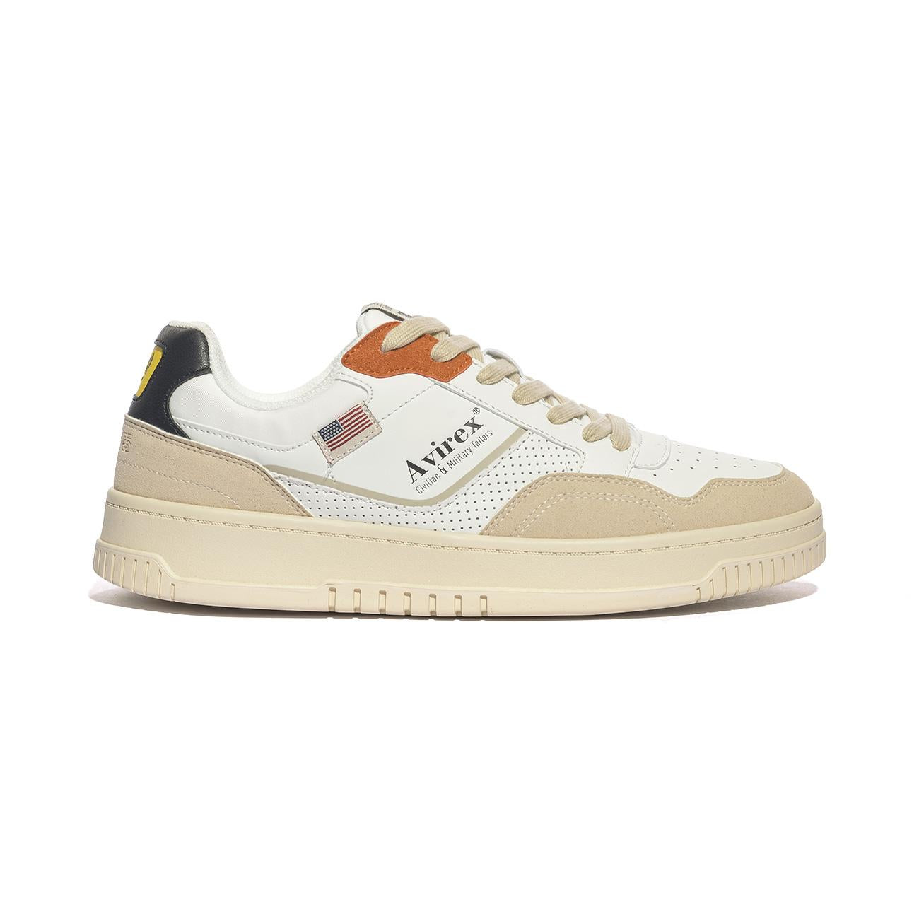 Sneakers Avirex Andrew Bianche ANDREW001WHITE ORANGE AVIREX