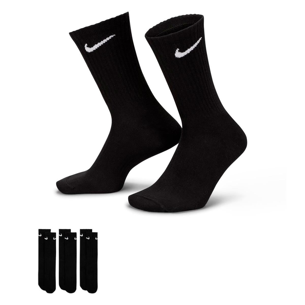 NIKE SX7666-010 BLACK WHITE Calzini Unisex 