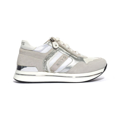 Sneakers Keys K7760 Bianche Argento K7760WHITE SILVER KEYS