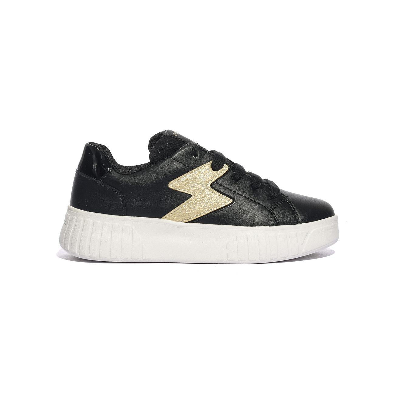 GEOX J45DVA 054AJ BLACK LT GOLD        C9258 Sneakers Bambina 