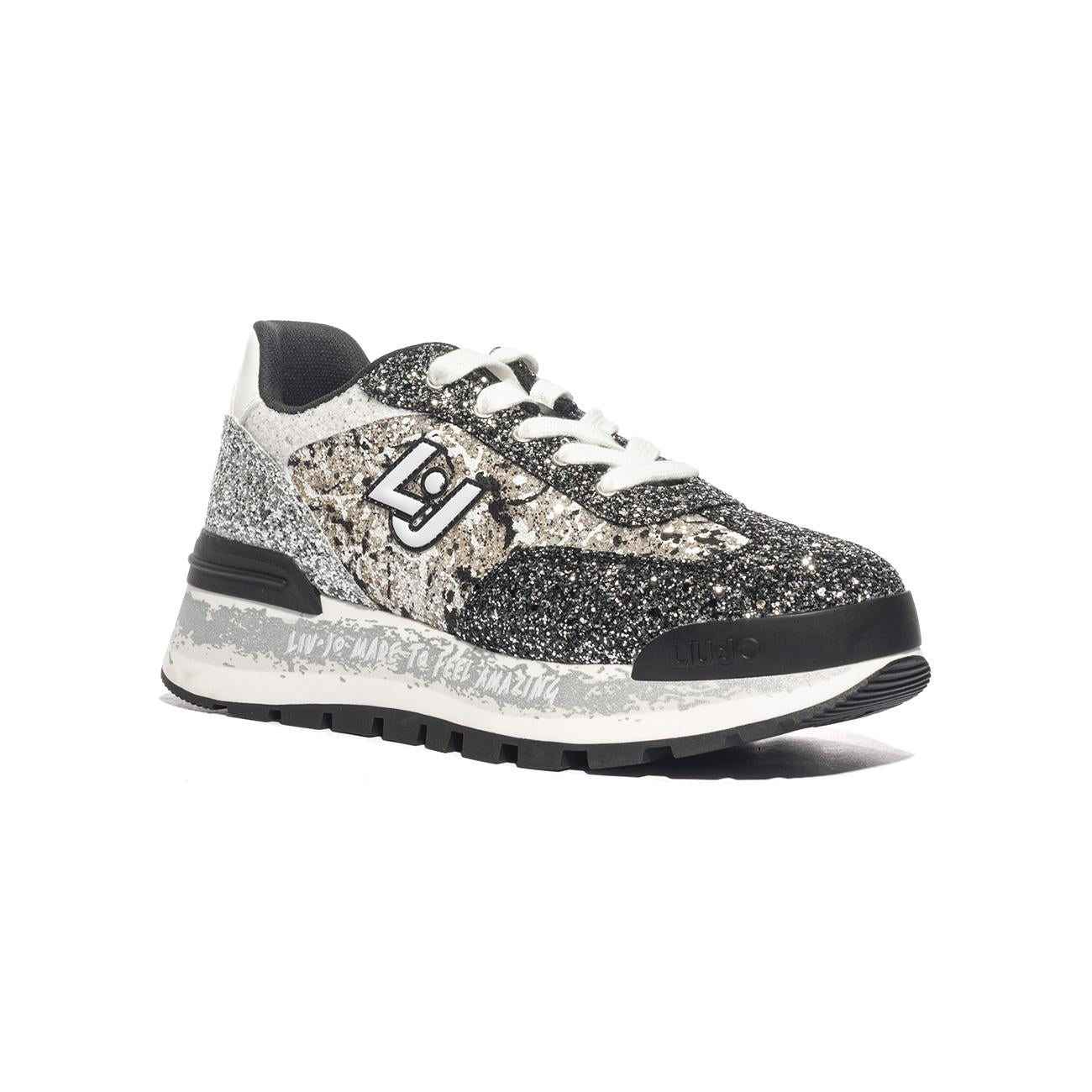 LIUJO BF4047TX007S3426 BLACK SILVER WHITE Sneakers Donna 