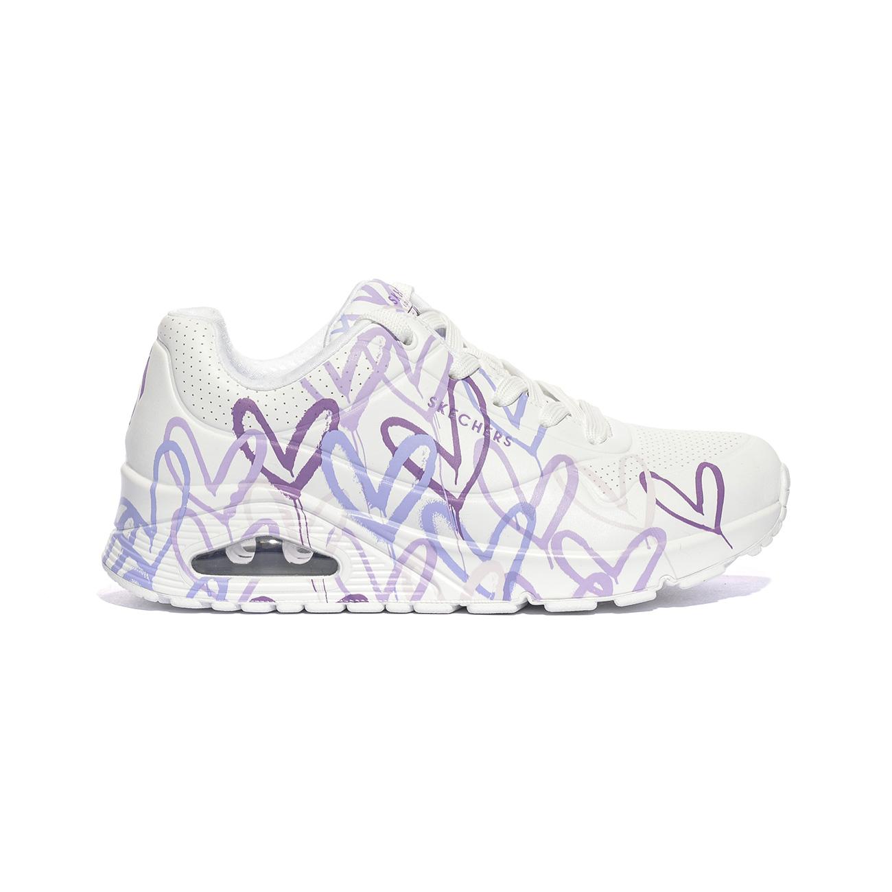 Sneakers Skechers UNO-SPREAD THE LOVE Bianche 155507WLPR SKECHERS