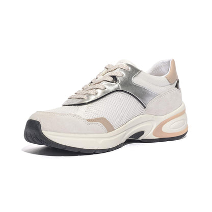 GEOX D65YLA 014BN WHITE SILVER  C0007 Sneakers Donna 