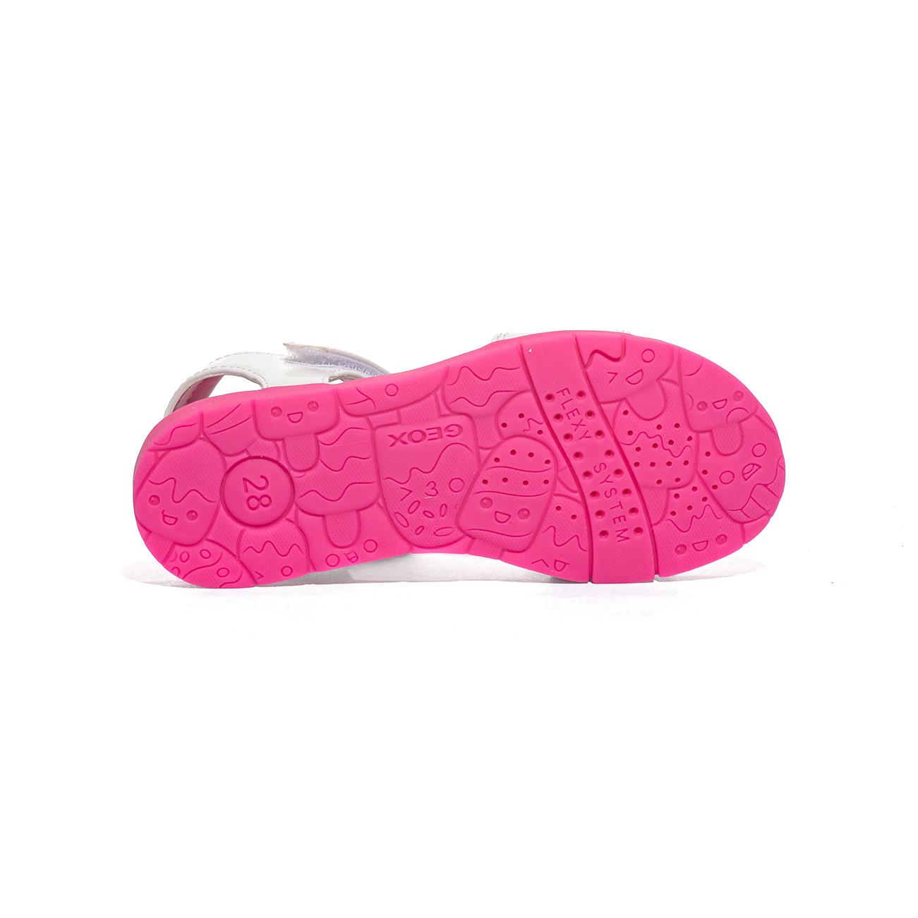 GEOX J65P1C 000HH WHITE FLUOFUCHSIA   C1441 Sandali Bambina 