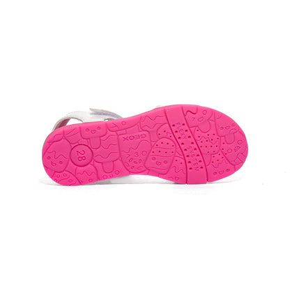 GEOX J65P1C 000HH WHITE FLUOFUCHSIA   C1441 Sandali Bambina 