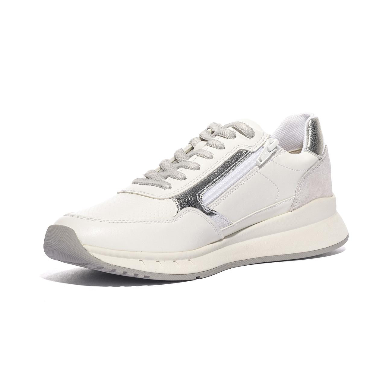 GEOX D659LB 5422 WHITE SILVER  C0007 Sneakers Donna 
