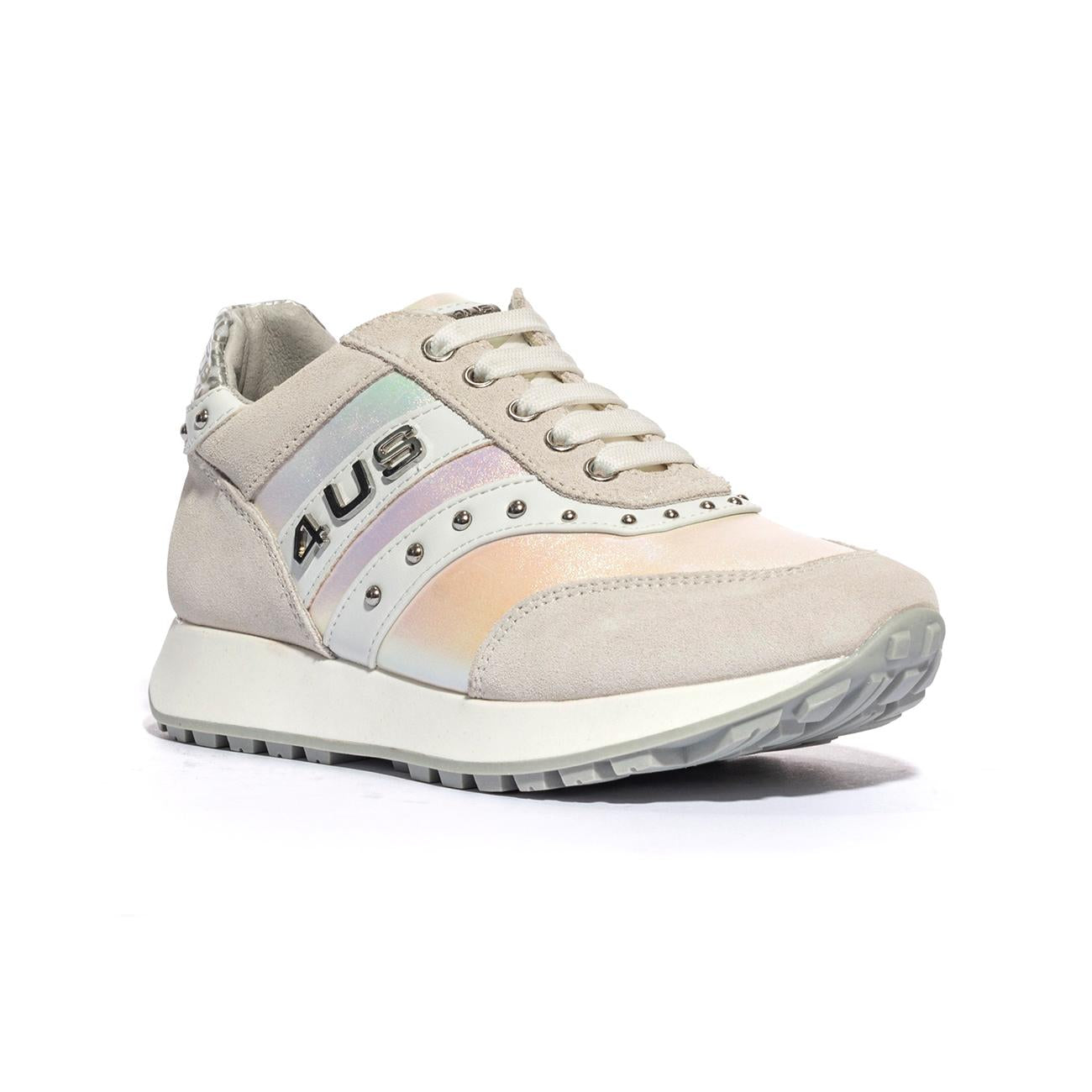 4US 41030 WHITE Sneakers Bambina 