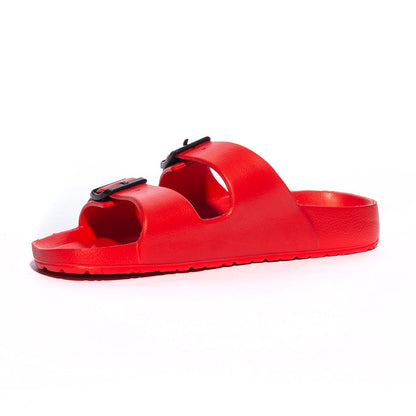 GOLDSTAR DUE FIBBIE ROSSO Ciabatte Unisex 