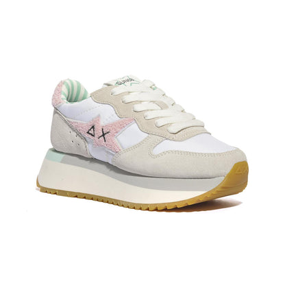 Sneakers Sun68  BIG STARGIRL SPONGE  LOGO Bianche Z34215BIANCO SUN 68