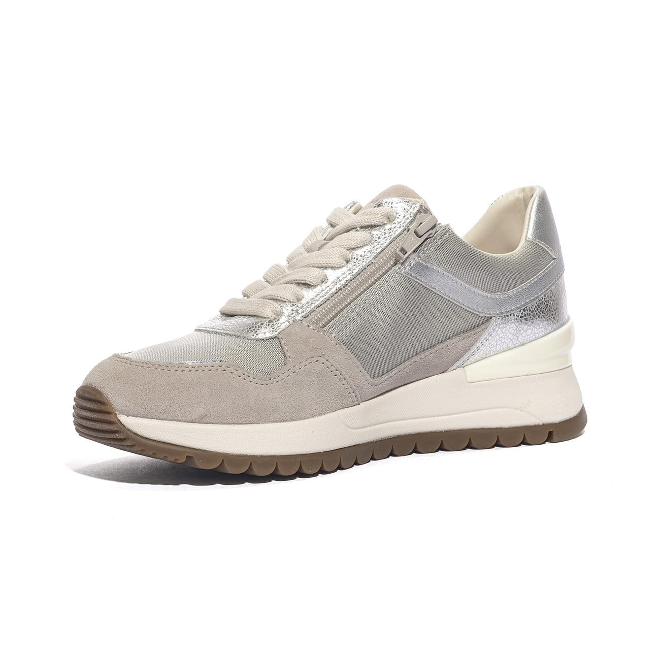 GEOX D6500A 1122 OFF WHITE SILVER    C0626 Sneakers Donna 