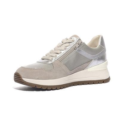GEOX D6500A 1122 OFF WHITE SILVER    C0626 Sneakers Donna 