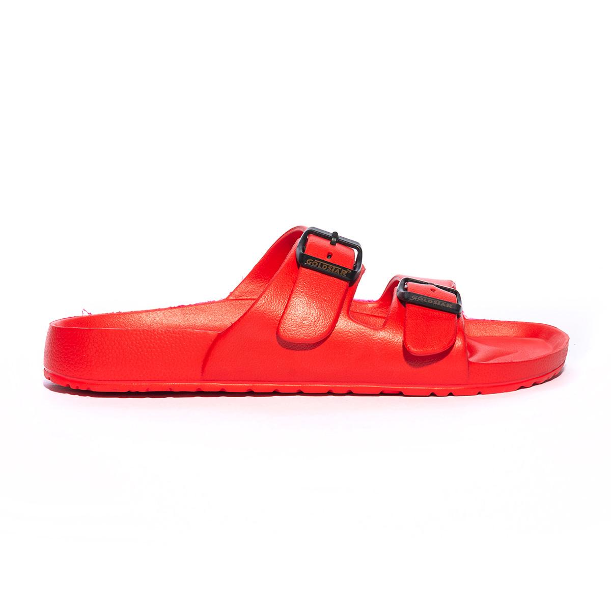 GOLDSTAR DUE FIBBIE ROSSO Ciabatte Unisex 