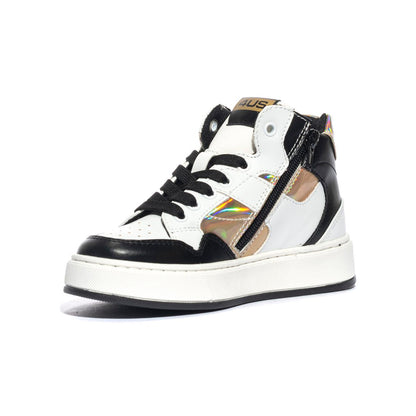 4US 43062 BLACK WHITE Sneakers Bambina 