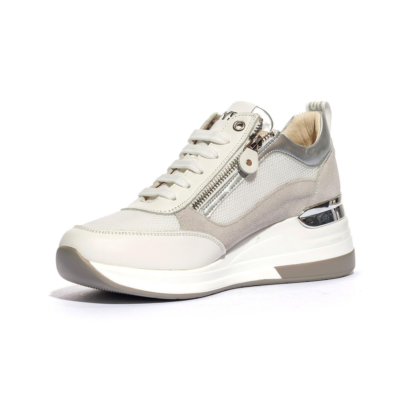 KEYS K7622 WHITE SILVER P. Sneakers Donna 
