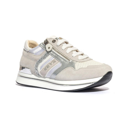 Sneakers Keys K7760 Bianche Argento K7760WHITE SILVER KEYS