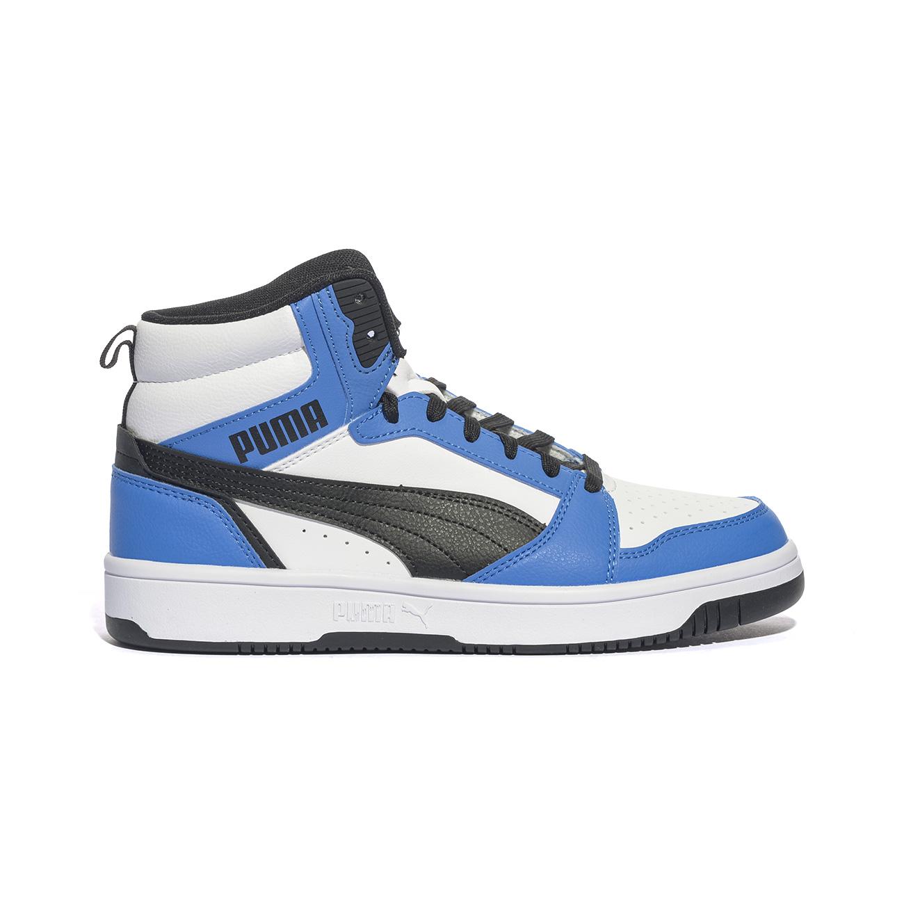 Sneakwrs Puma Rebound V6 Mid Blu 393831-06WHITE BLACK BLUE PUMA