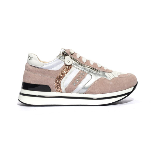 Sneakers Keys K7760 Bianche Rosa K7760WHITE SILVER PLATINO KEYS