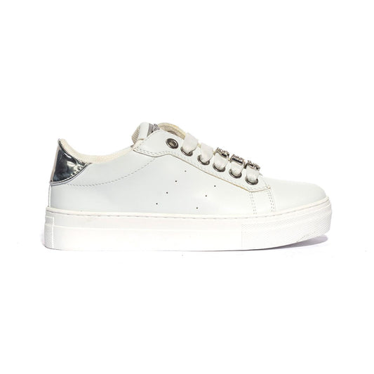 4US 42740 WHITE SILVER Sneakers Bambina 