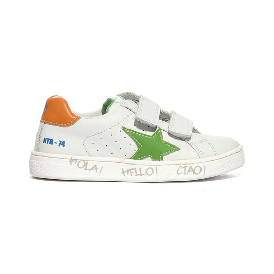 NATURINO 0012017499.42.2N93 WHITE.GREEN.ORANGE Sneakers Bambino 