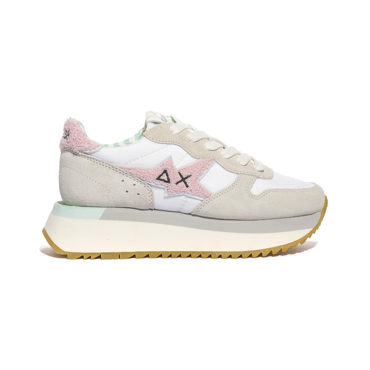 Sneakers Sun68  BIG STARGIRL SPONGE  LOGO Bianche Z34215BIANCO SUN 68