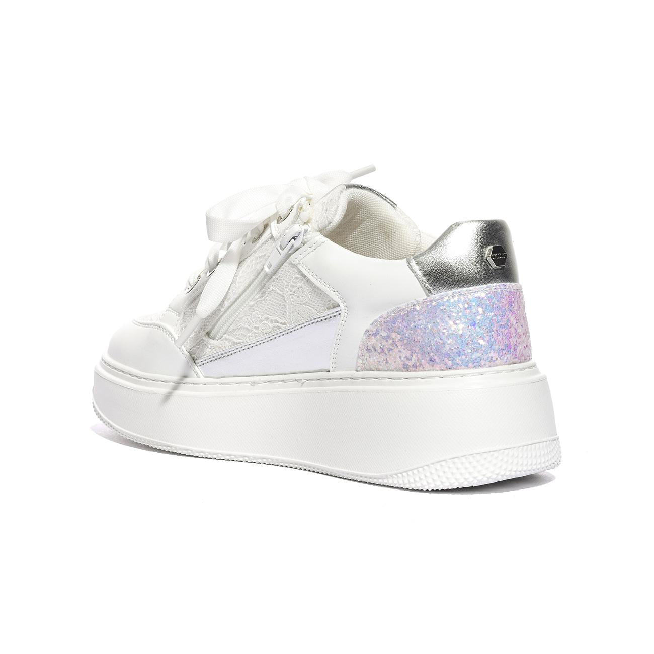 CULT T203 WHITE SILVER Sneakers Bambina 