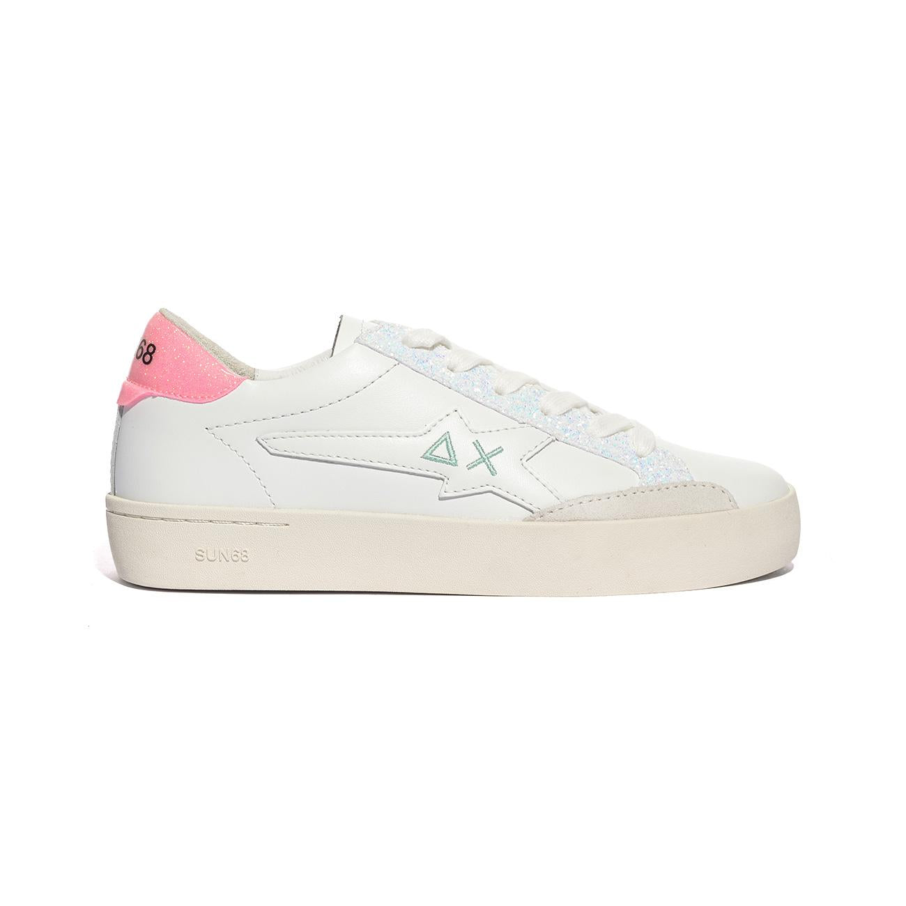 Sneakers Sun68  KATY LEATHER Bianche Rosa Z34225BIANCO FUXIA FLUO SUN 68