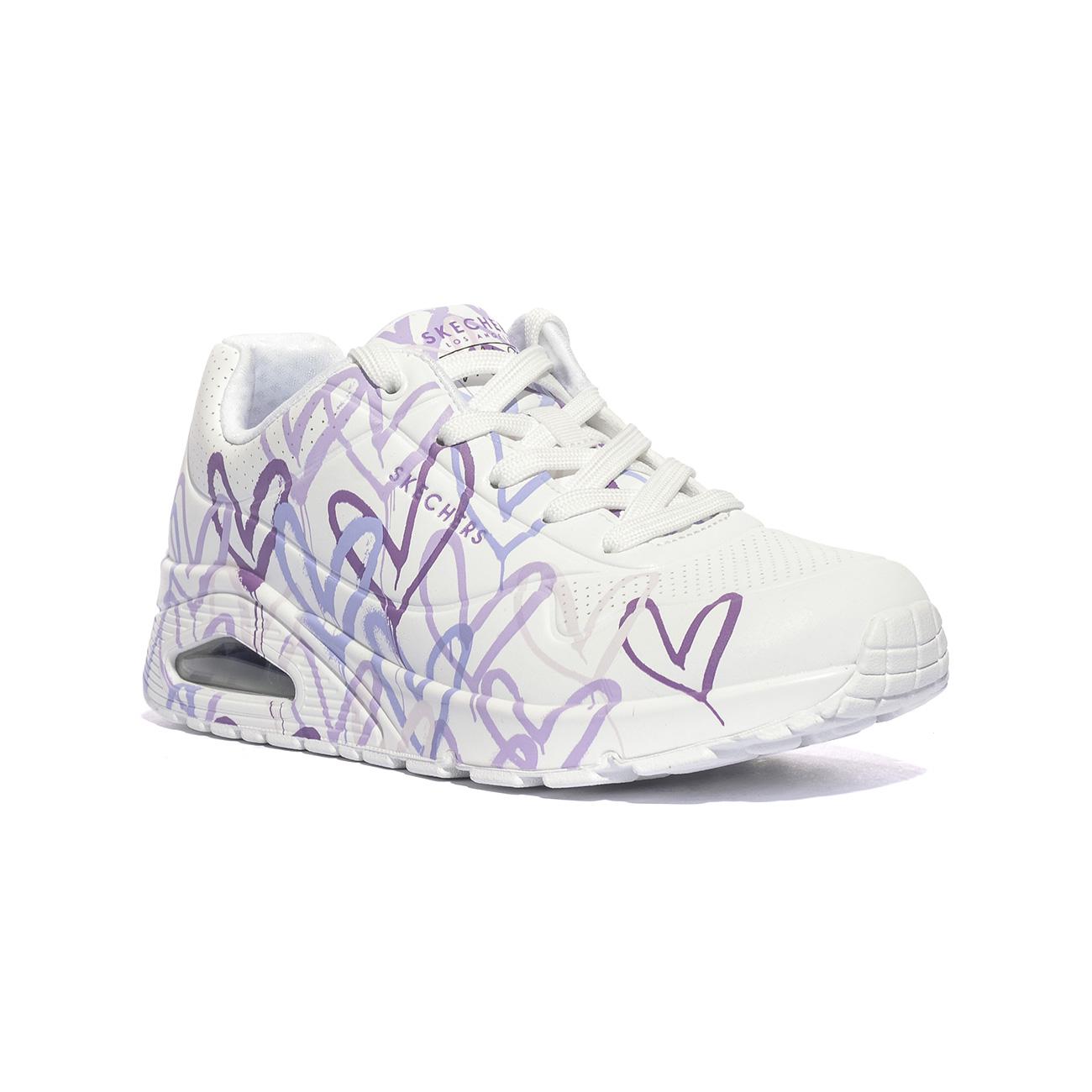 Sneakers Skechers UNO-SPREAD THE LOVE Bianche 155507WLPR SKECHERS