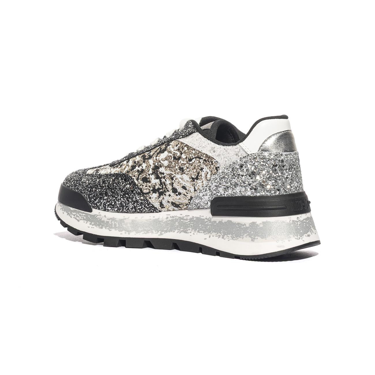 LIUJO BF4047TX007S3426 BLACK SILVER WHITE Sneakers Donna 