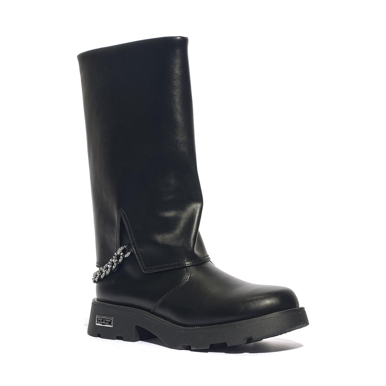 CULT T369 BLACK Anfibi Bambina 