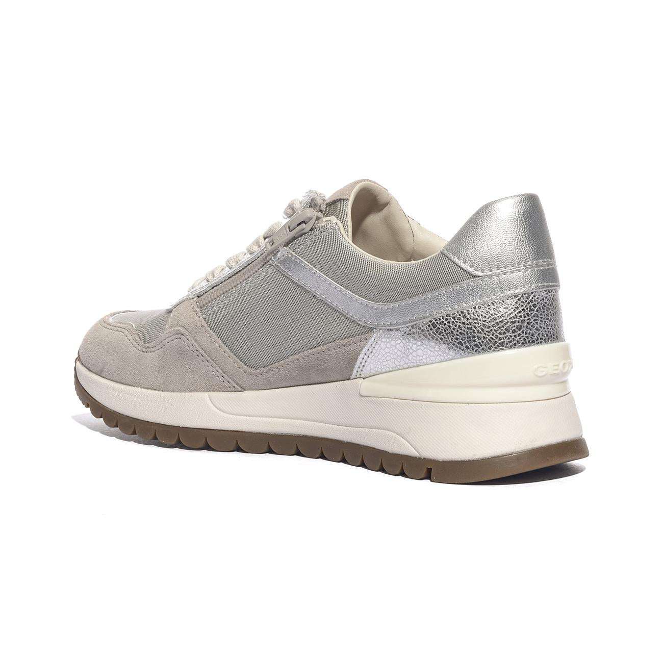 GEOX D6500A 1122 OFF WHITE SILVER    C0626 Sneakers Donna 