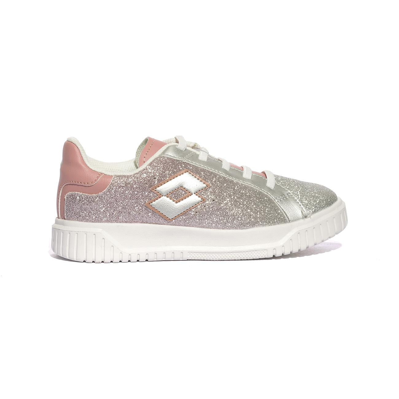 Sneakers Lotto  VENUS AMF II GLITTER CL Rosa 217508SILVER METAL 2 ROSETTE LOTTO
