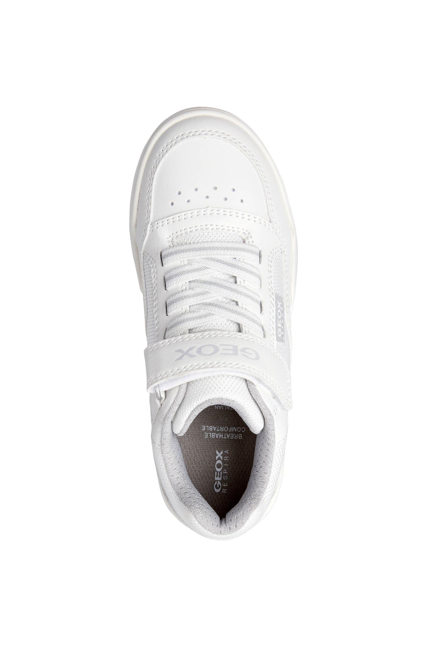SNEAKERS GEOX  J PERTH BOY FEFU BIANCHE GRIGIE J167RBWHITE LT GREY C1236 GEOX