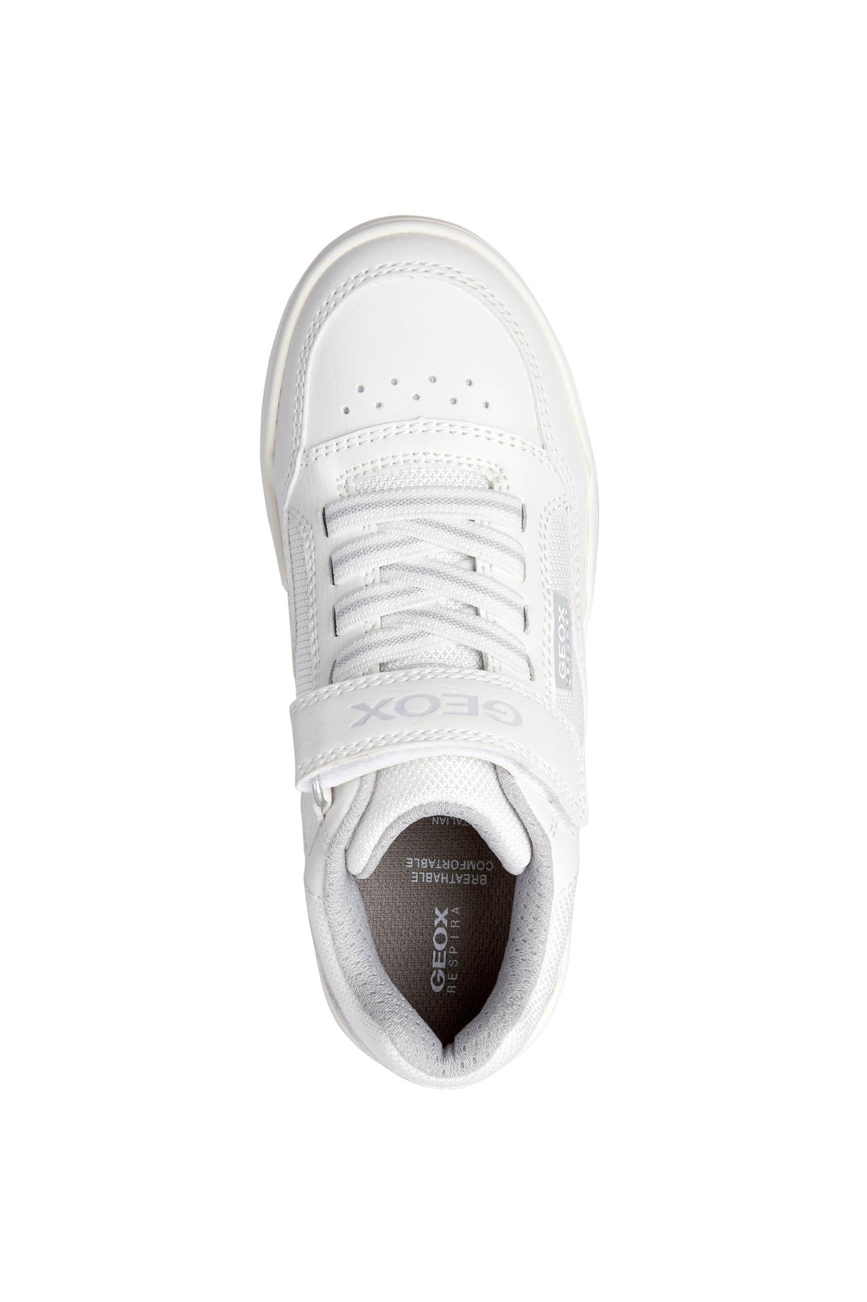 SNEAKERS GEOX  J PERTH BOY FEFU BIANCHE GRIGIE J167RBWHITE LT GREY C1236 GEOX