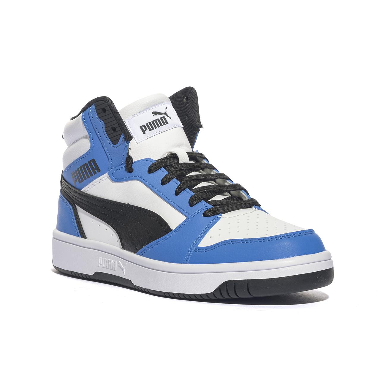 Sneakwrs Puma Rebound V6 Mid Blu 393831-06WHITE BLACK BLUE PUMA