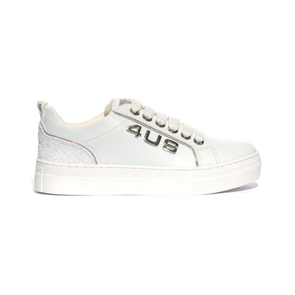 4US 42741 WHITE SILVER Sneakers Bambina 