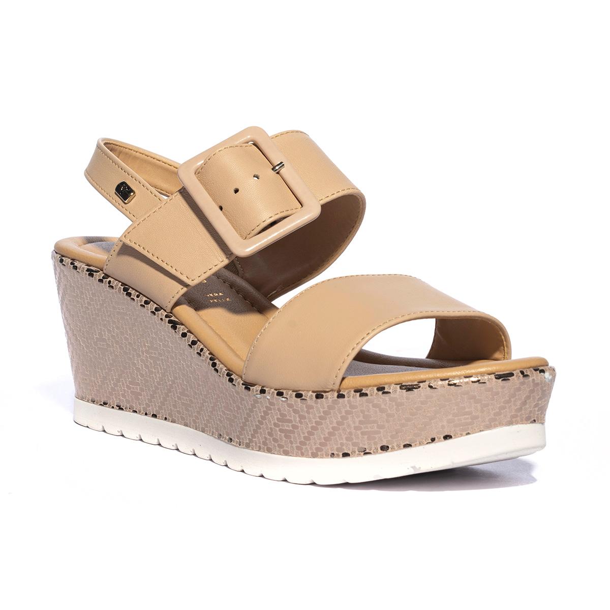 Sandalo Valleverde Beige con Fibbia Anteriore 32381BEIGE VALLEVERDE
