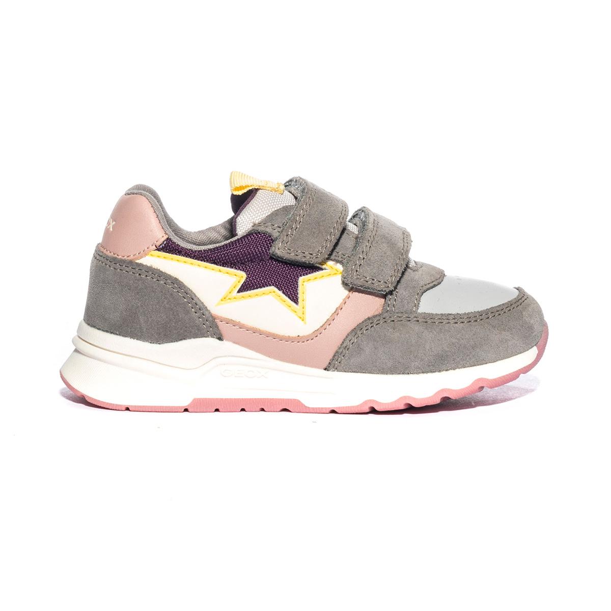 GEOX B364XB LT GREY PINK  C1296 Sneakers Bambina 