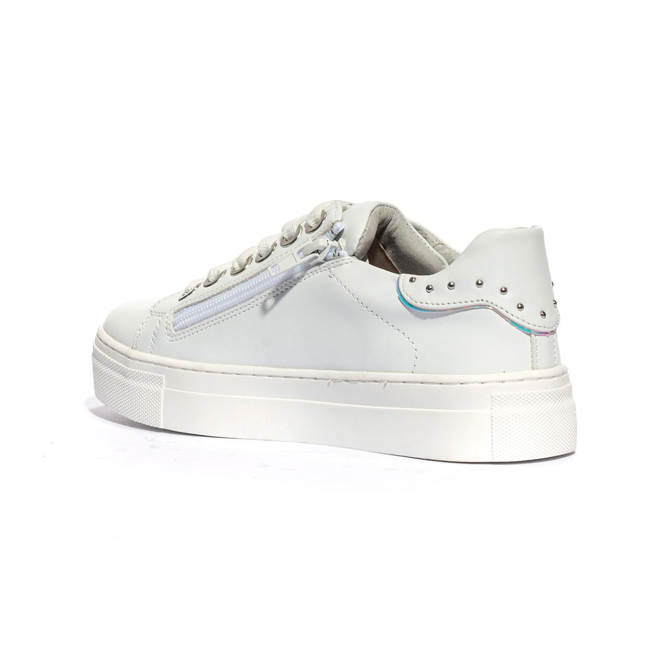 4US 41014 WHITE SILVER Sneakers Bambina 