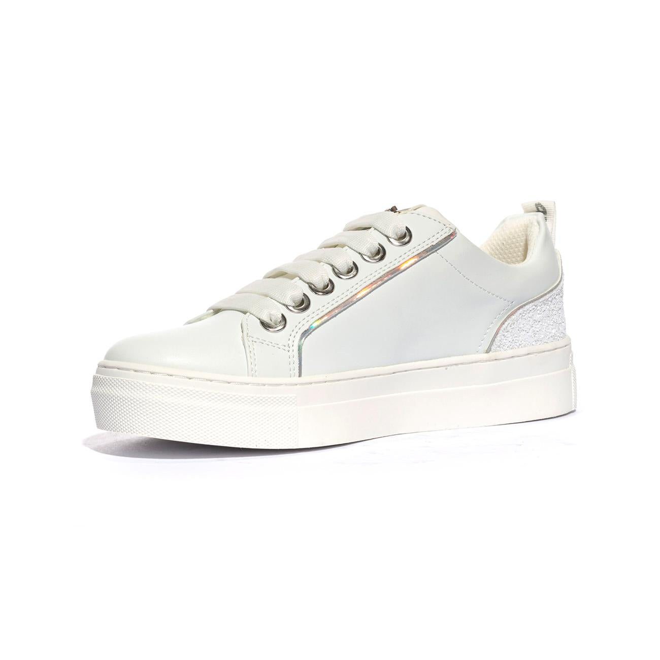 4US 42741 WHITE SILVER Sneakers Bambina 