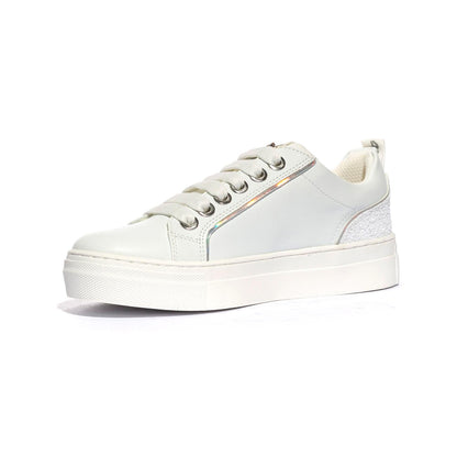 4US 42741 WHITE SILVER Sneakers Bambina 
