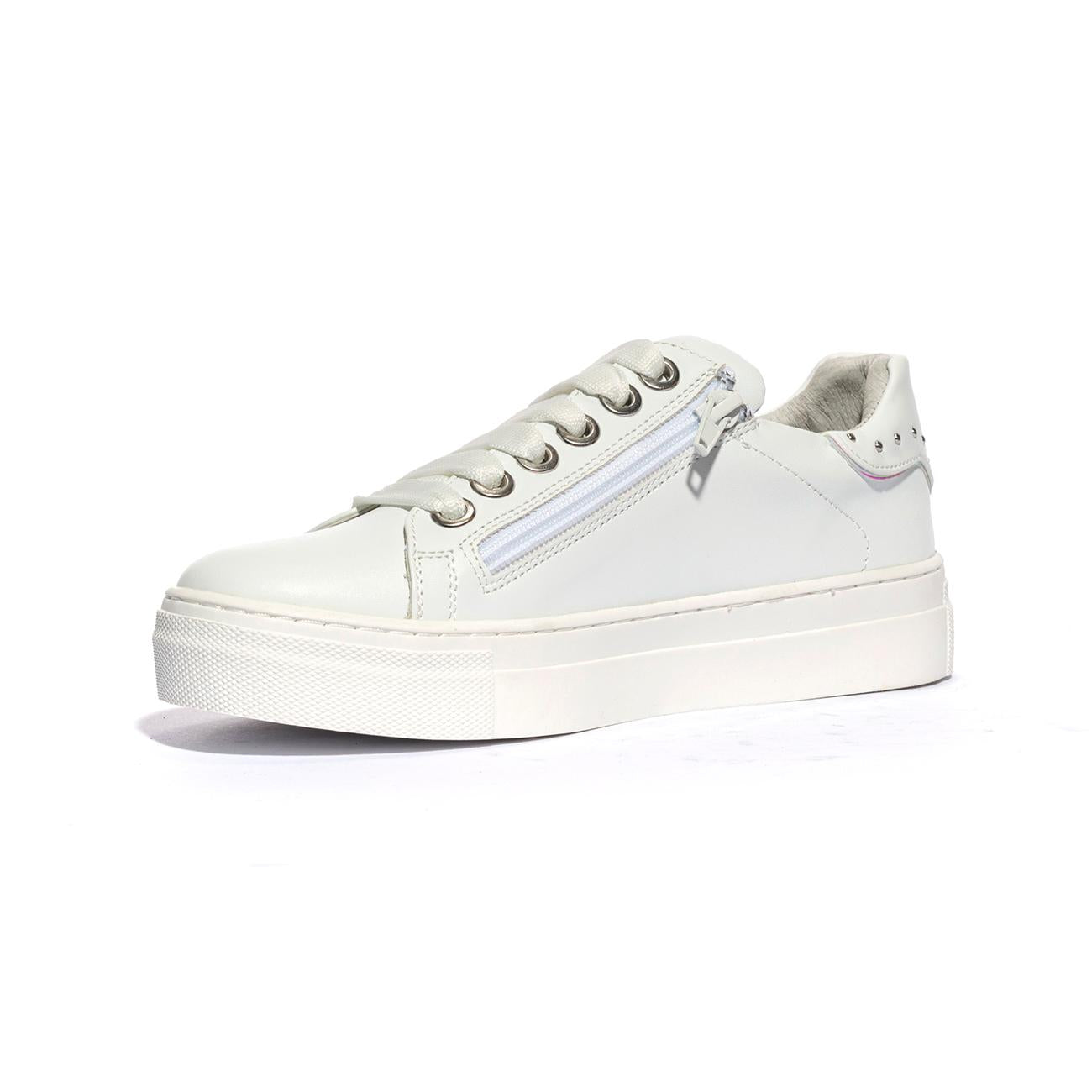 4US 41014 WHITE SILVER Sneakers Bambina 