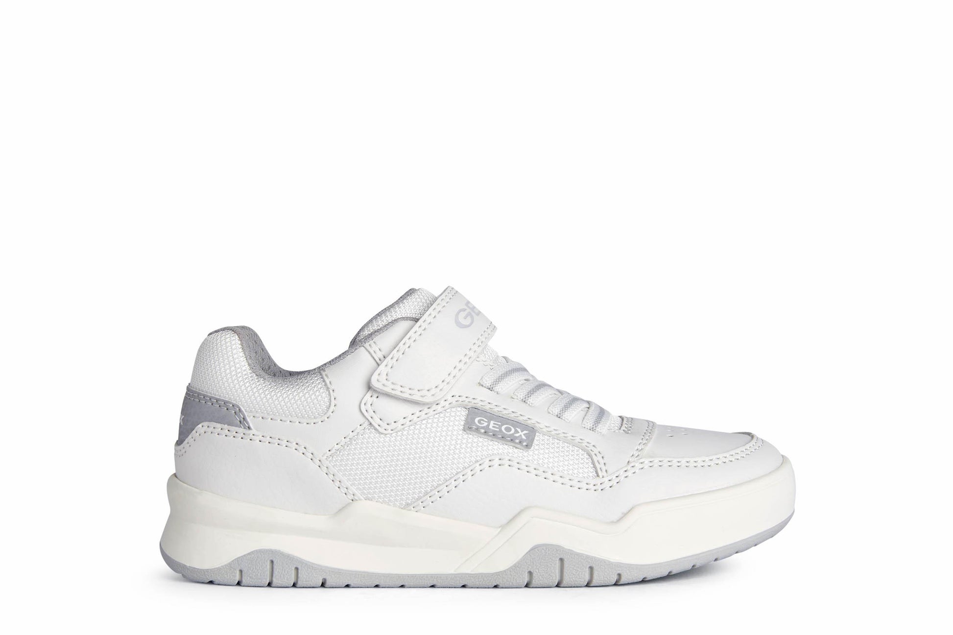 SNEAKERS GEOX  J PERTH BOY FEFU BIANCHE GRIGIE J167RBWHITE LT GREY C1236 GEOX