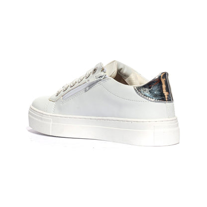 4US 42740 WHITE SILVER Sneakers Bambina 