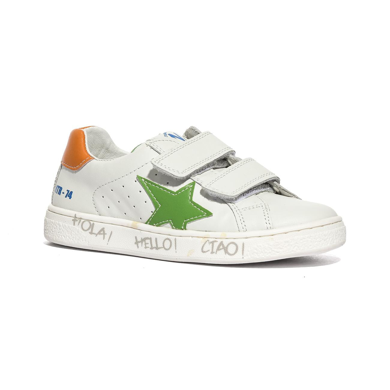 NATURINO 0012017499.42.2N93 WHITE.GREEN.ORANGE Sneakers Bambino 