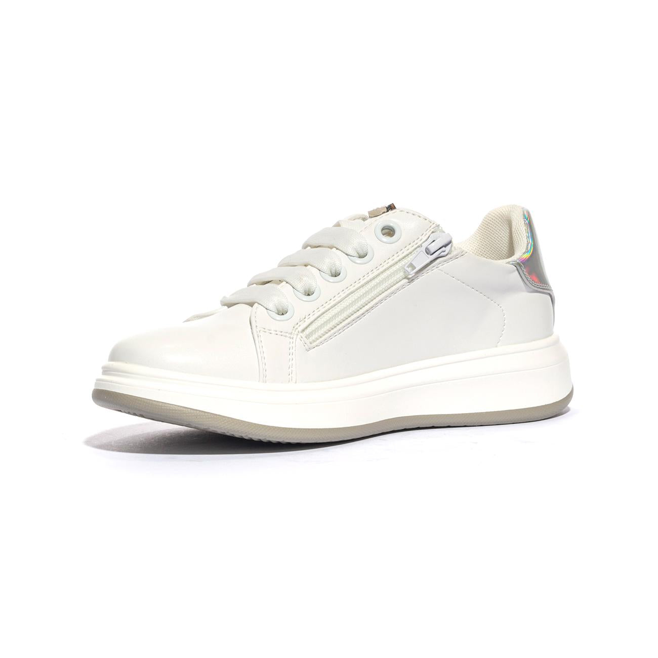 4US 42706 WHITE SILVER Sneakers Bambina 