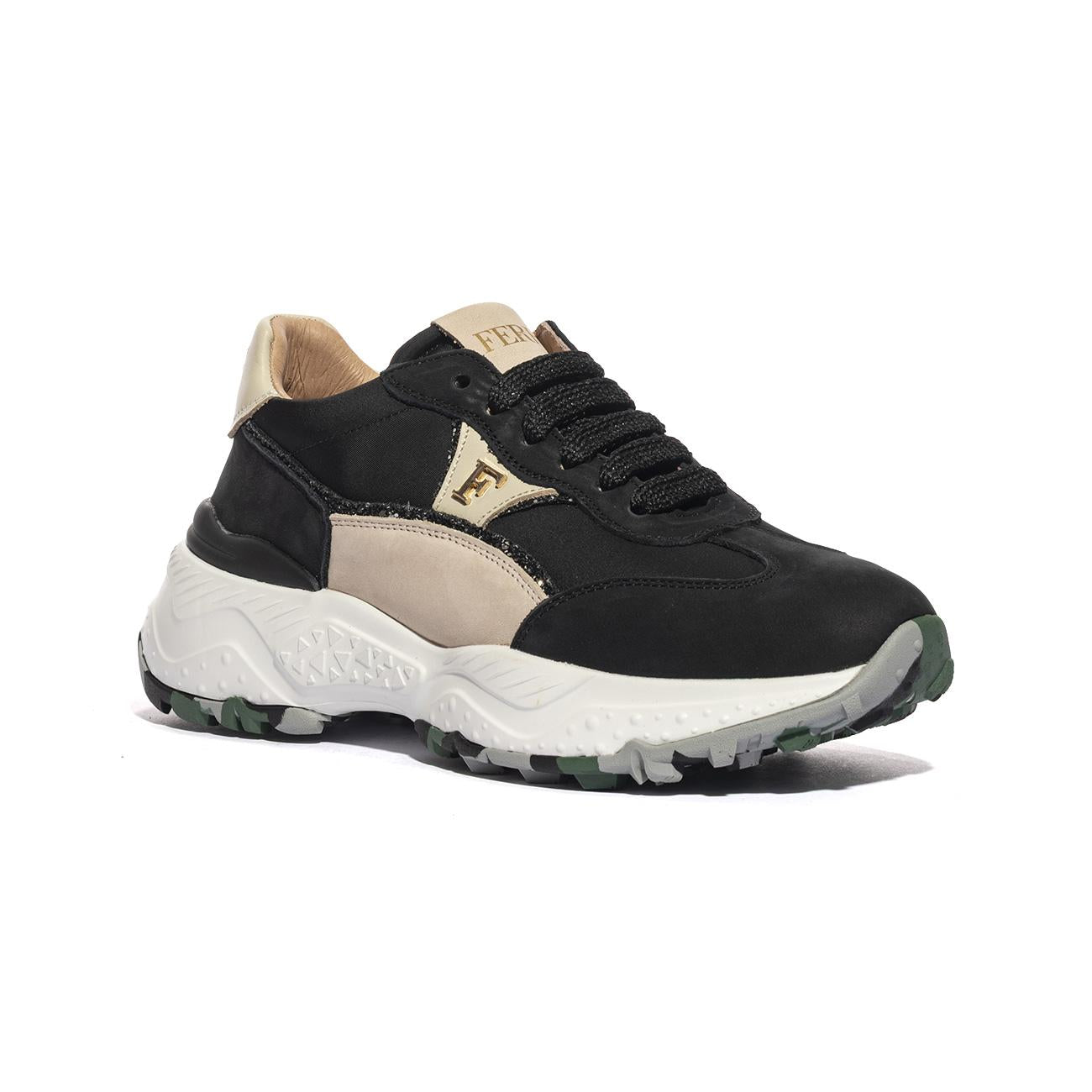 FERRE' F451 BLACK CREMA Sneakers Donna 