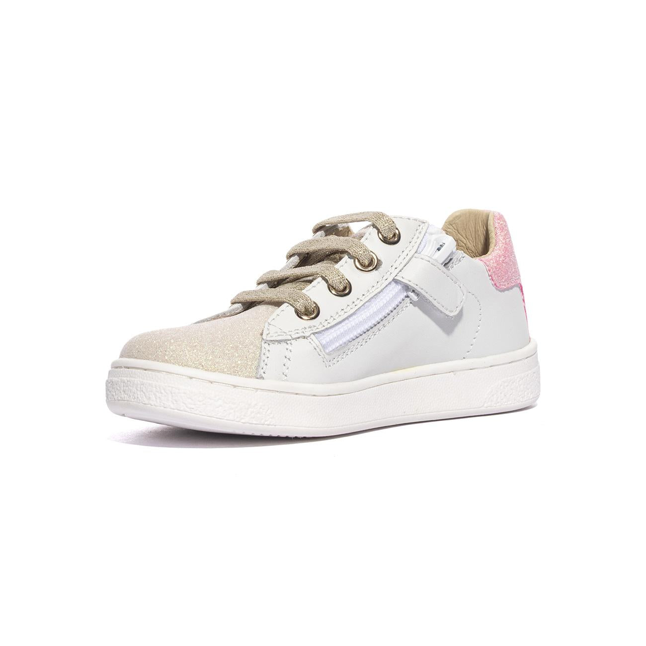 Sneakers Naturino Hasselt Bianche Rosa 0012017508.07.1N71WHITE PLATINUM CANDY NATURINO