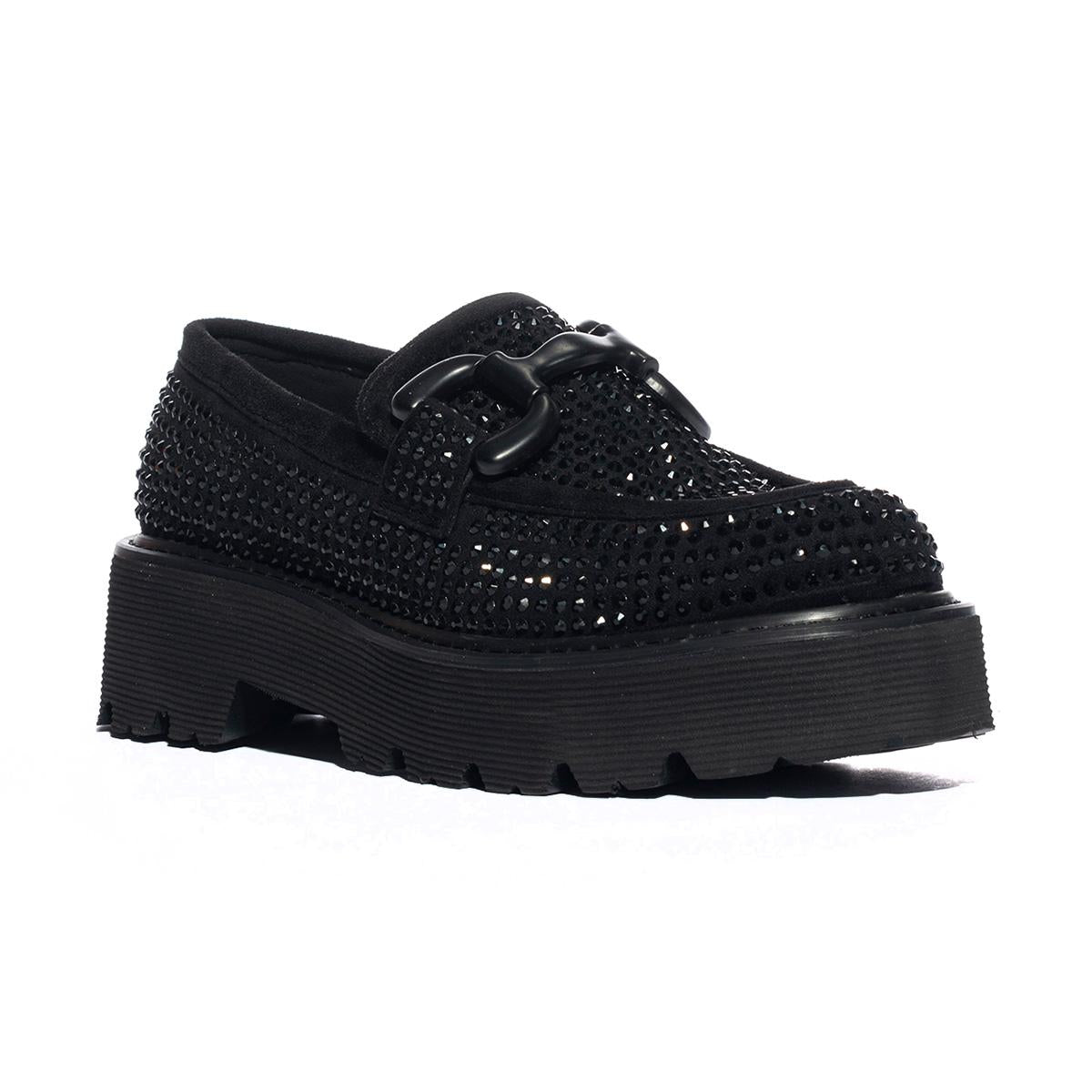 KHARISMA 6145 STRASS NERO Mocassini Donna 