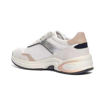 GEOX D65YLA 014BN WHITE SILVER  C0007 Sneakers Donna 