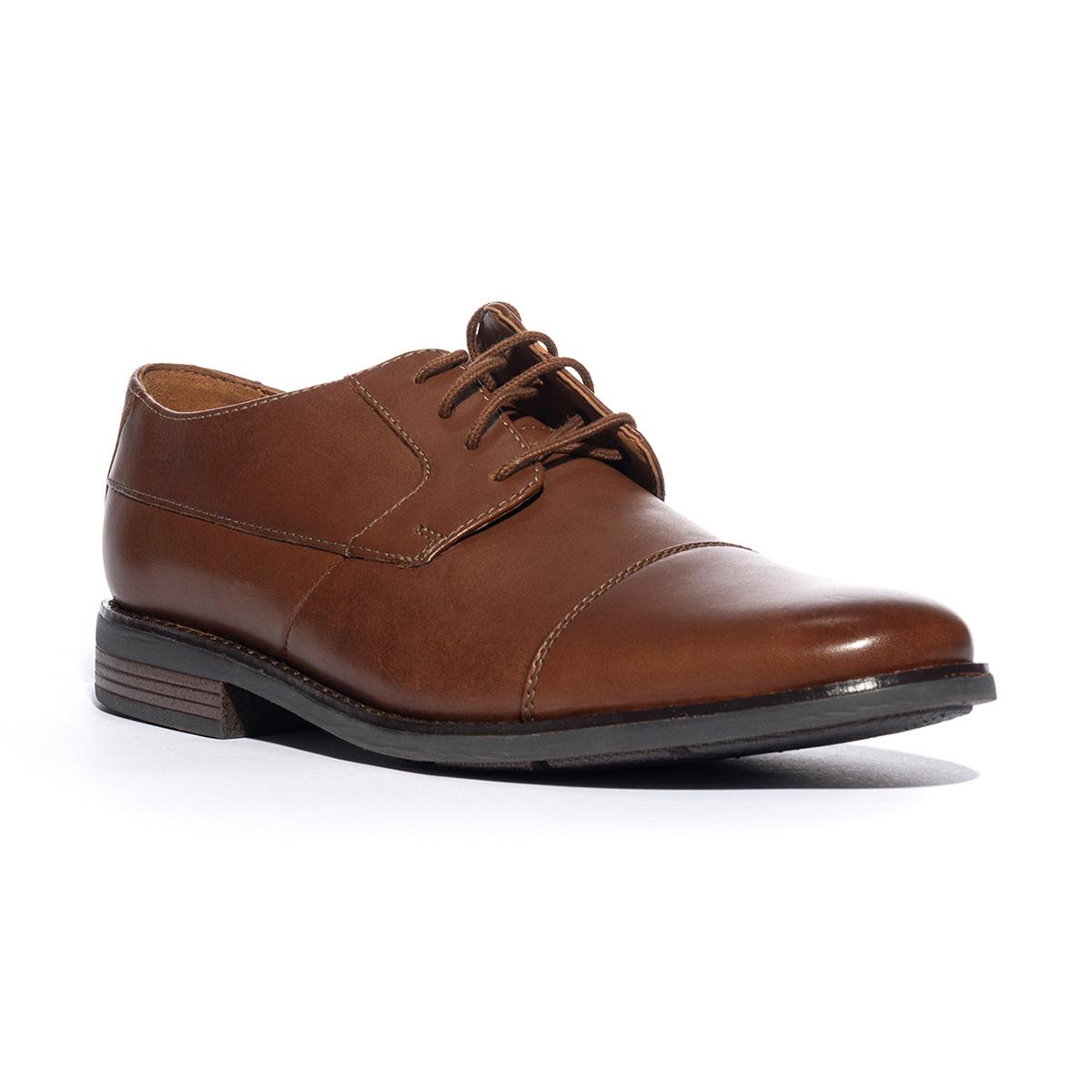 CLARKS 123138 TAN LEATHER Stringate Uomo 